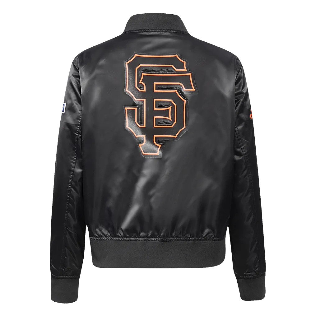 MLB SAN FRANCISCO GIANTS CLASSIC WOMEN'S SATIN JACKET (BLACK)