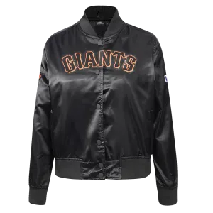 MLB SAN FRANCISCO GIANTS CLASSIC WOMEN'S SATIN JACKET (BLACK)