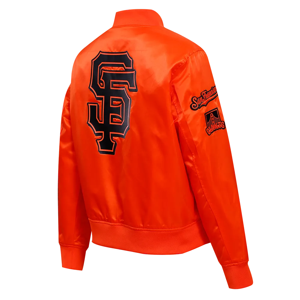 MLB SAN FRANCISCO GIANTS CLASSIC WOMEN'S SATIN JACKET (ORANGE)