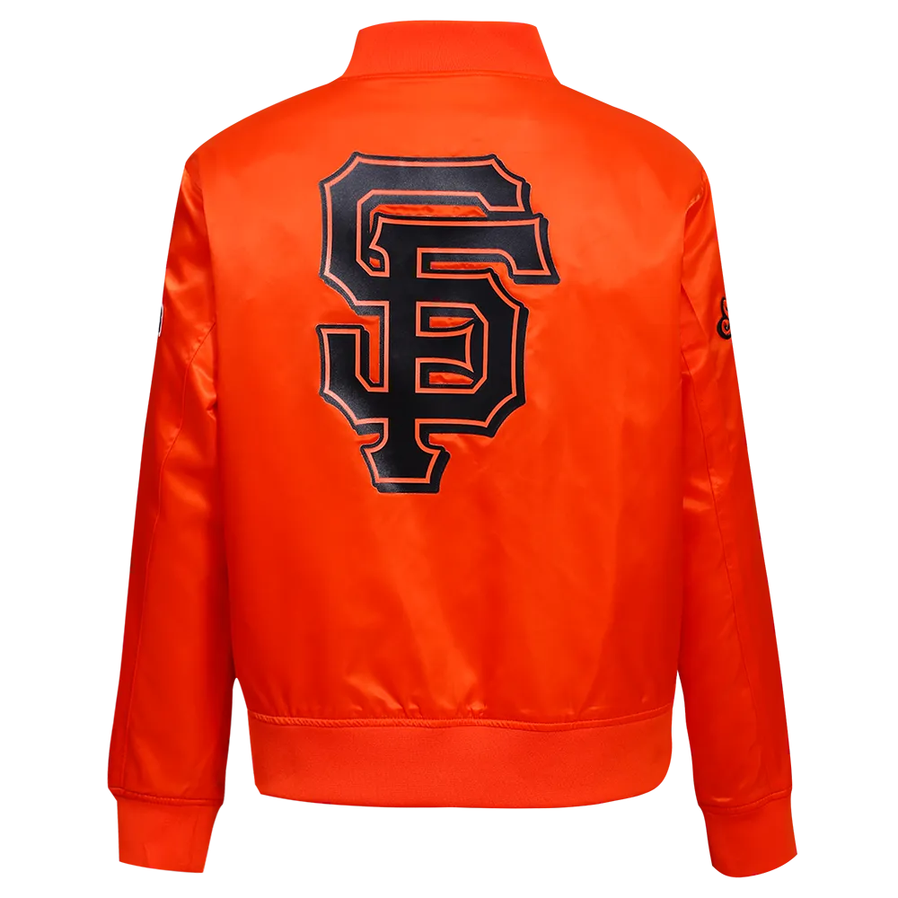 MLB SAN FRANCISCO GIANTS CLASSIC WOMEN'S SATIN JACKET (ORANGE)