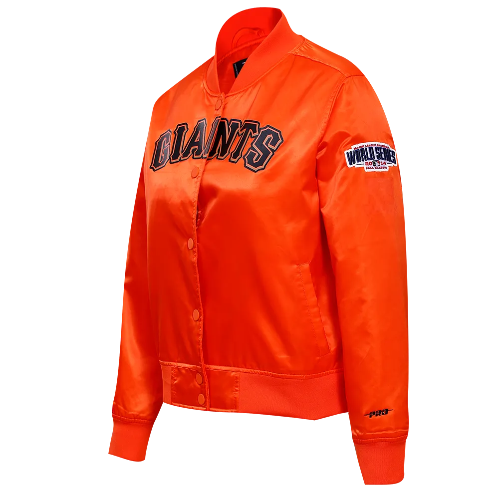 MLB SAN FRANCISCO GIANTS CLASSIC WOMEN'S SATIN JACKET (ORANGE)