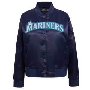 MLB SEATTLE MARINERS CLASSIC WOMEN'S SATIN JACKET (MIDNIGHT NAVY)