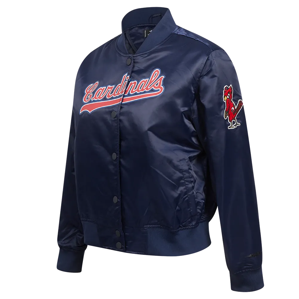 MLB ST. LOUIS CARDINALS CLASSIC WOMEN'S SATIN JACKET (MIDNIGHT NAVY)