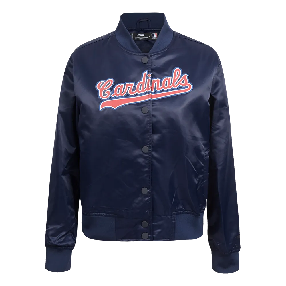 MLB ST. LOUIS CARDINALS CLASSIC WOMEN'S SATIN JACKET (MIDNIGHT NAVY)