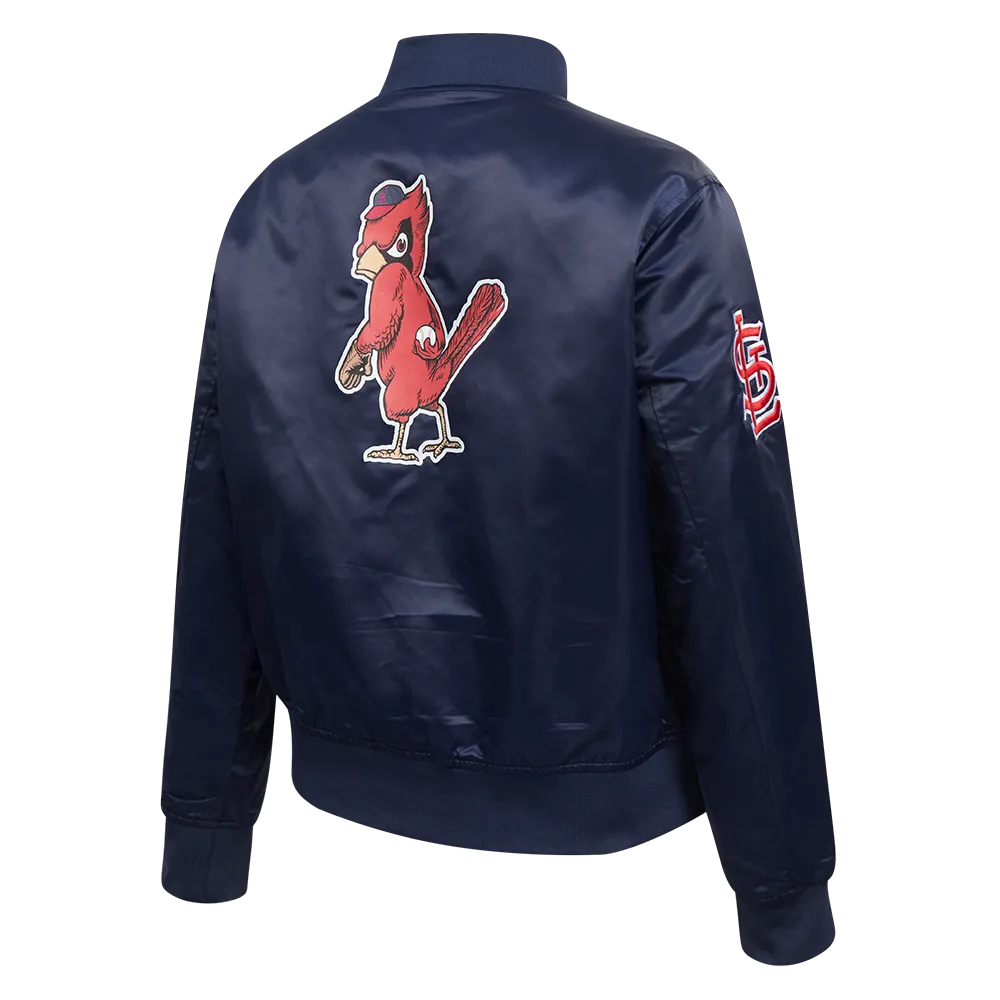 MLB ST. LOUIS CARDINALS CLASSIC WOMEN'S SATIN JACKET (MIDNIGHT NAVY)