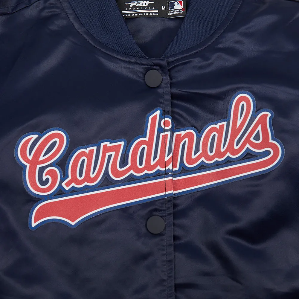 MLB ST. LOUIS CARDINALS CLASSIC WOMEN'S SATIN JACKET (MIDNIGHT NAVY)