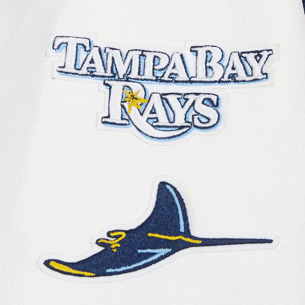 MLB TAMPA BAY RAYS CLASSIC WOMEN'S WOOL VARSITY JACKET (MIDNIGHT NAVY/WHITE)