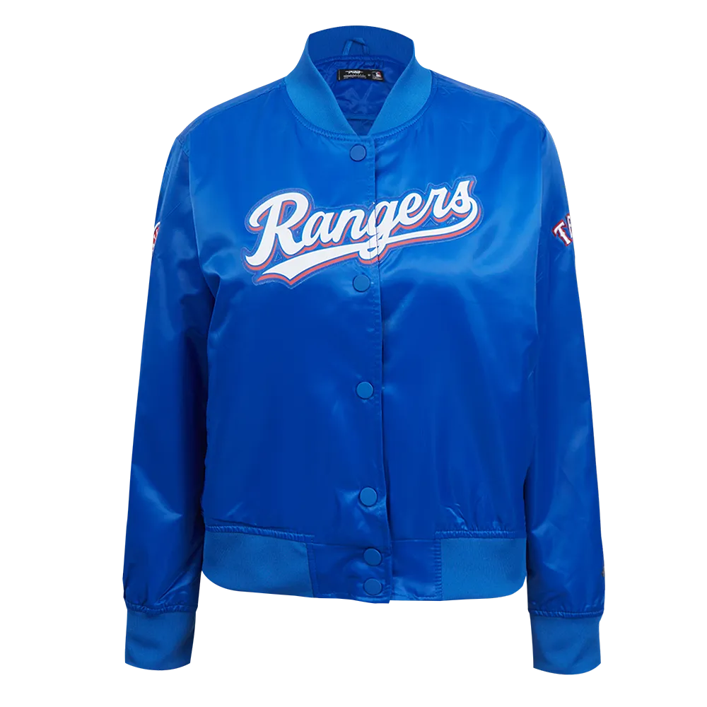 MLB TEXAS RANGERS CLASSIC WOMEN'S SATIN JACKET (ROYAL BLUE)