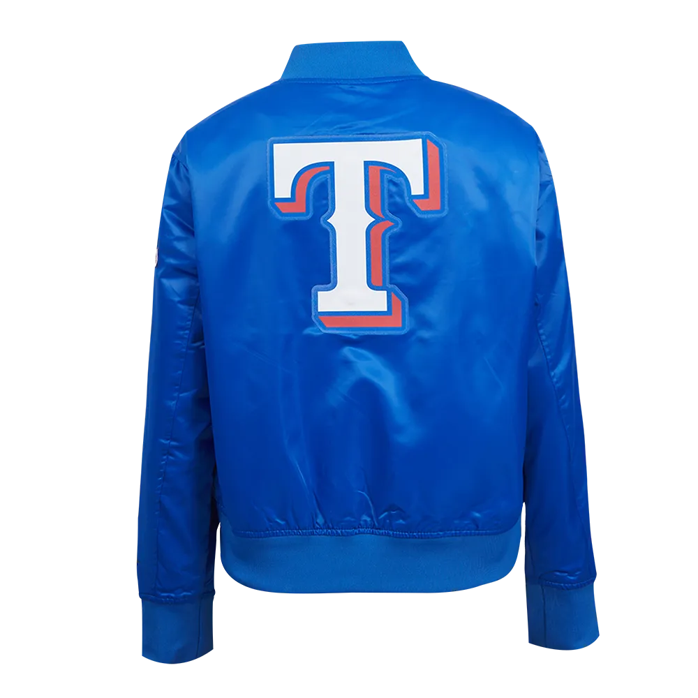 MLB TEXAS RANGERS CLASSIC WOMEN'S SATIN JACKET (ROYAL BLUE)