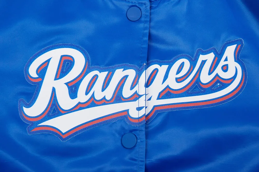 MLB TEXAS RANGERS CLASSIC WOMEN'S SATIN JACKET (ROYAL BLUE)