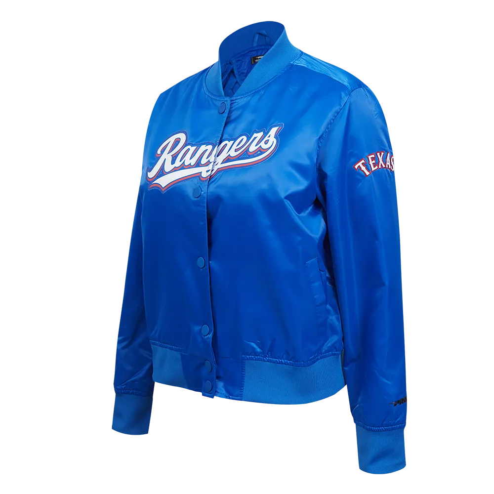 MLB TEXAS RANGERS CLASSIC WOMEN'S SATIN JACKET (ROYAL BLUE)