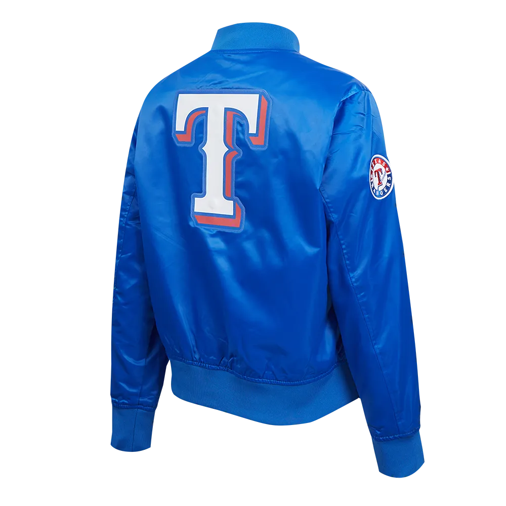 MLB TEXAS RANGERS CLASSIC WOMEN'S SATIN JACKET (ROYAL BLUE)