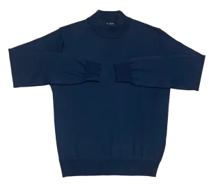 Modango Italian Made Mock Sweater, Blue