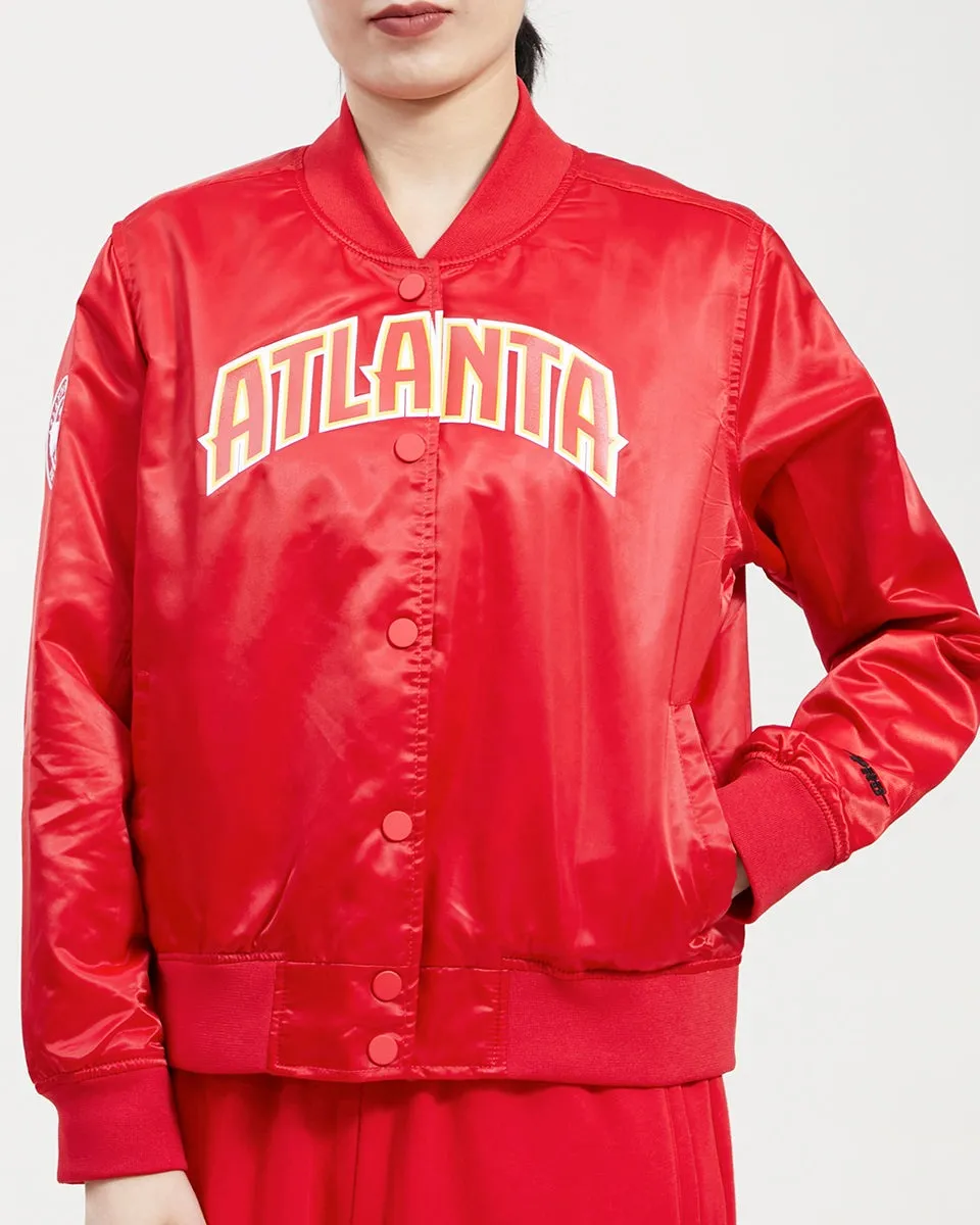 NBA ATLANTA HAWKS CLASSIC WOMEN'S SATIN JACKET (RED)