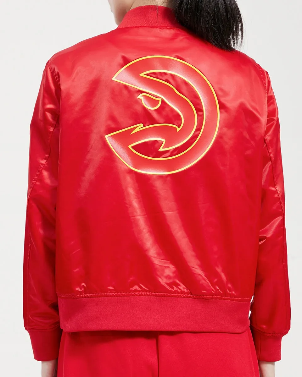 NBA ATLANTA HAWKS CLASSIC WOMEN'S SATIN JACKET (RED)