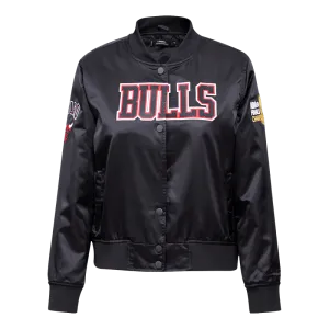 NBA CHICAGO BULLS CLASSIC WOMEN'S SATIN JACKET (BLACK)