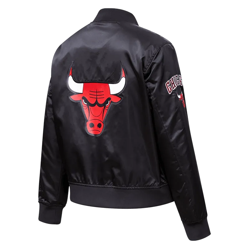 NBA CHICAGO BULLS CLASSIC WOMEN'S SATIN JACKET (BLACK)