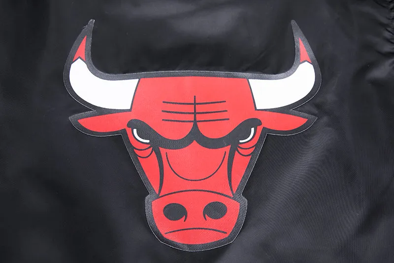 NBA CHICAGO BULLS CLASSIC WOMEN'S SATIN JACKET (BLACK)