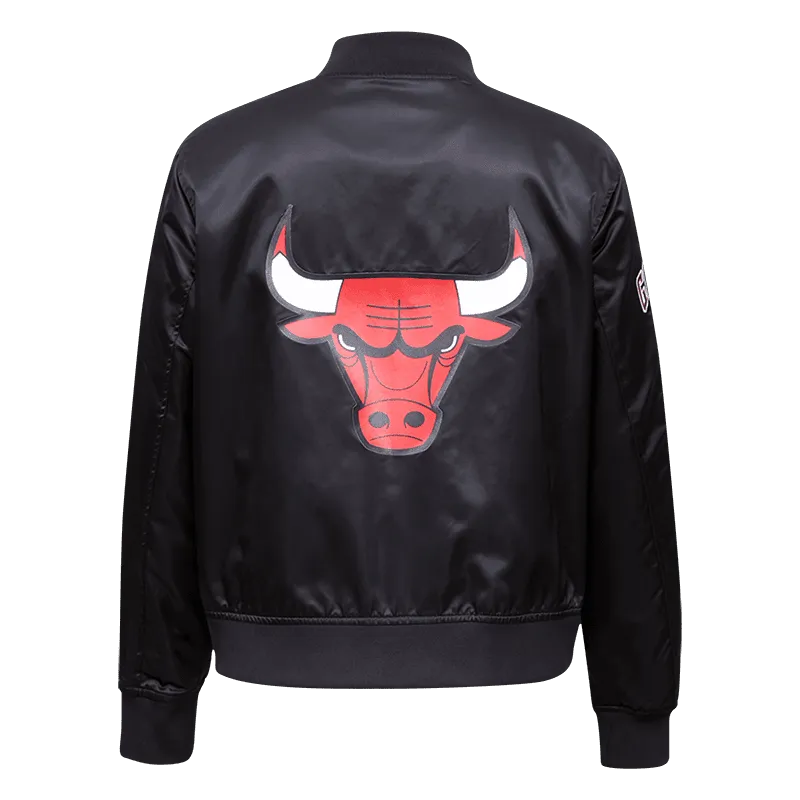 NBA CHICAGO BULLS CLASSIC WOMEN'S SATIN JACKET (BLACK)