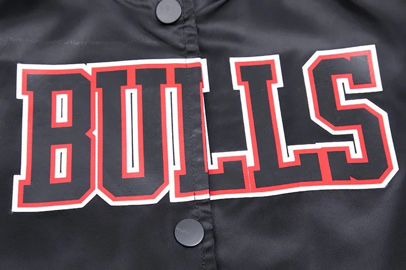 NBA CHICAGO BULLS CLASSIC WOMEN'S SATIN JACKET (BLACK)