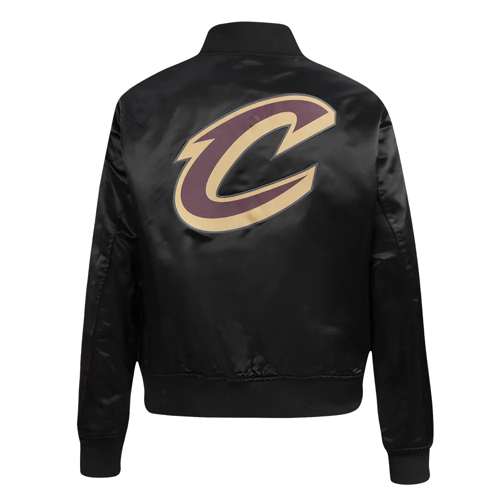 NBA CLEVELAND CAVALIERS CLASSIC WOMEN'S SATIN JACKET (BLACK)