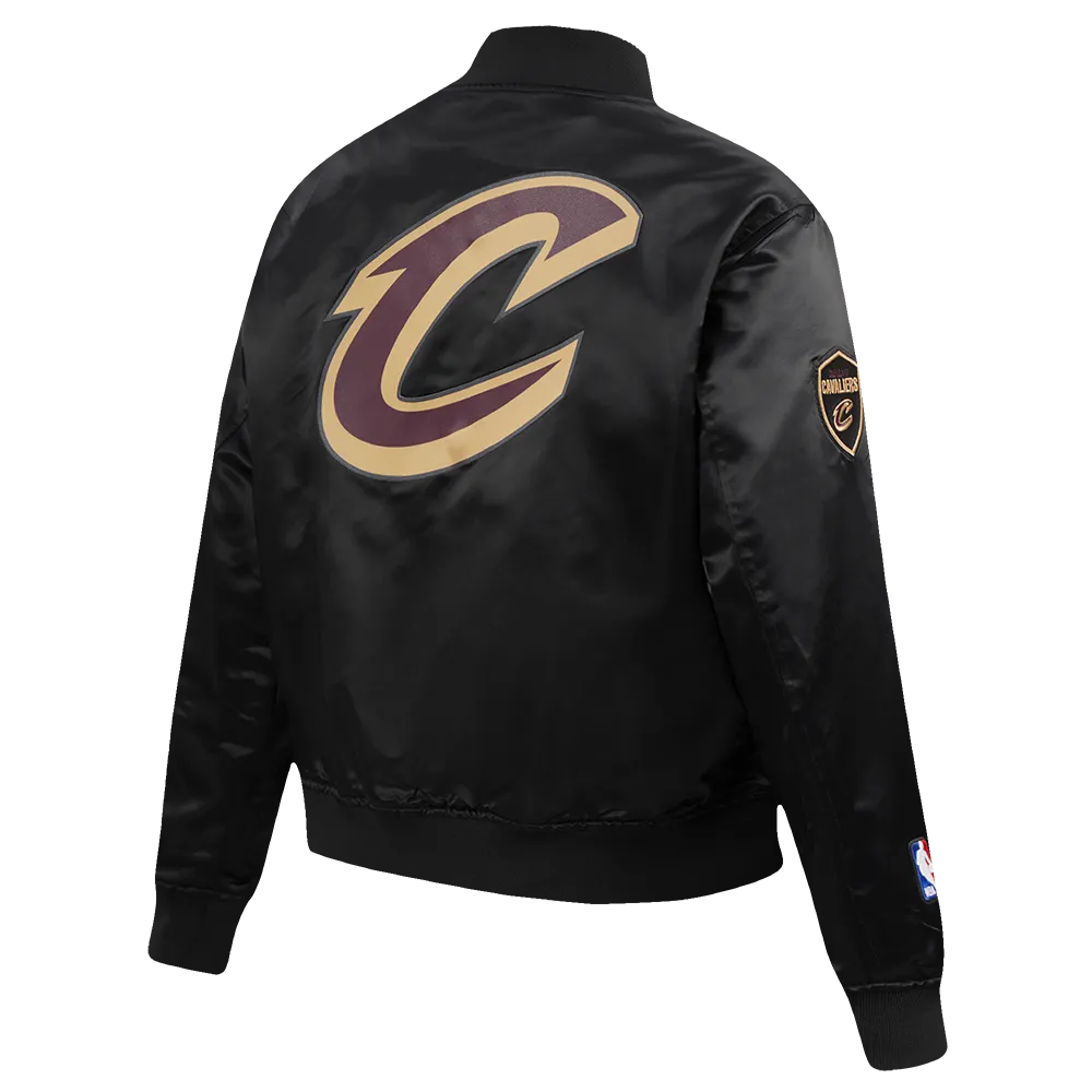 NBA CLEVELAND CAVALIERS CLASSIC WOMEN'S SATIN JACKET (BLACK)