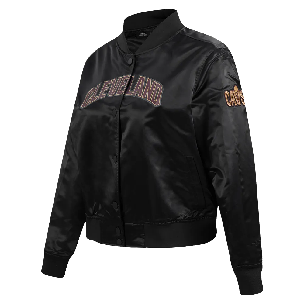 NBA CLEVELAND CAVALIERS CLASSIC WOMEN'S SATIN JACKET (BLACK)