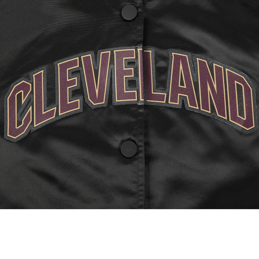 NBA CLEVELAND CAVALIERS CLASSIC WOMEN'S SATIN JACKET (BLACK)