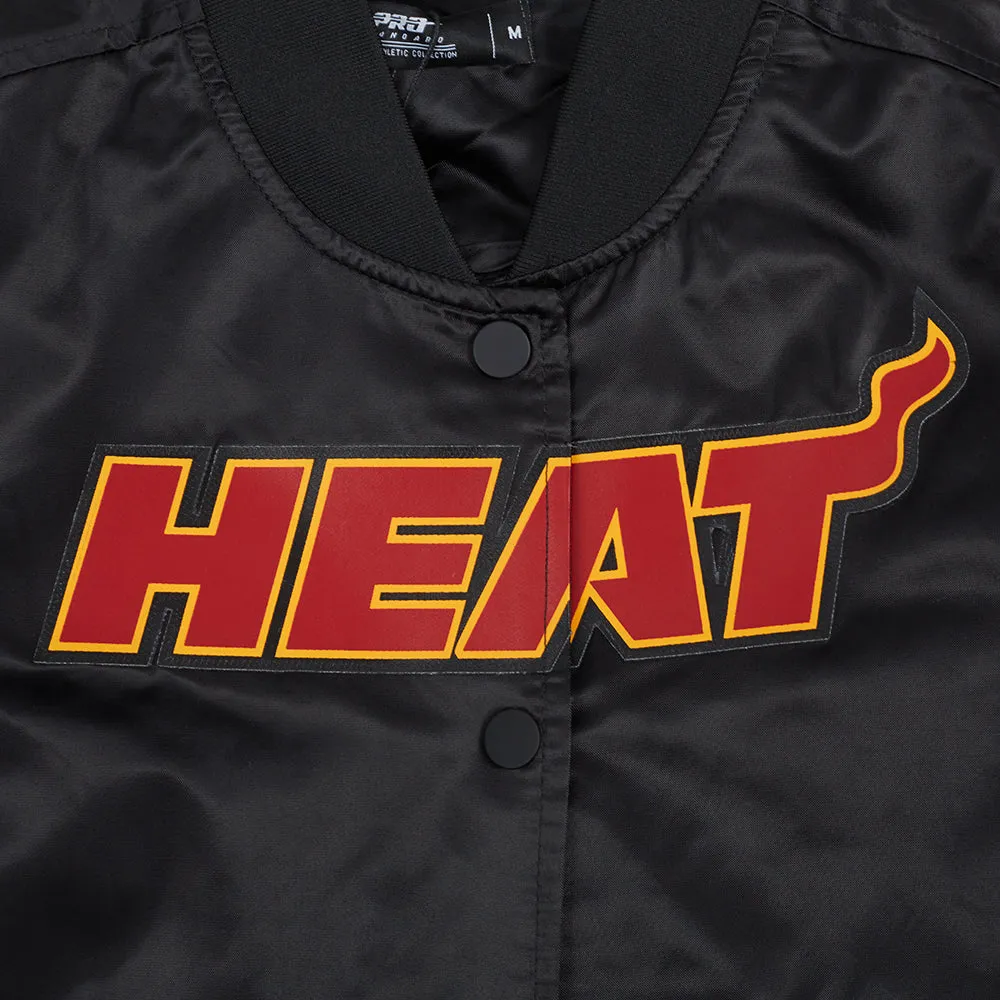 NBA MIAMI HEAT CLASSIC WOMEN'S SATIN JACKET (BLACK)