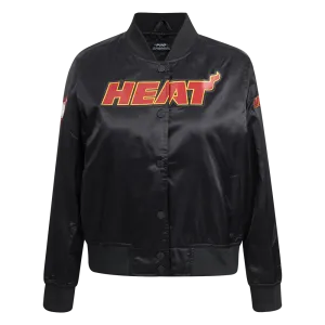 NBA MIAMI HEAT CLASSIC WOMEN'S SATIN JACKET (BLACK)