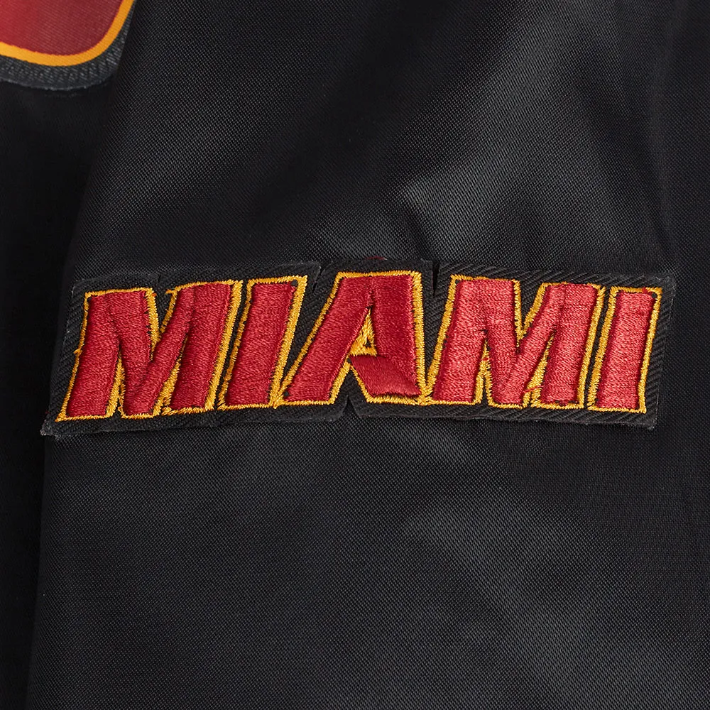 NBA MIAMI HEAT CLASSIC WOMEN'S SATIN JACKET (BLACK)