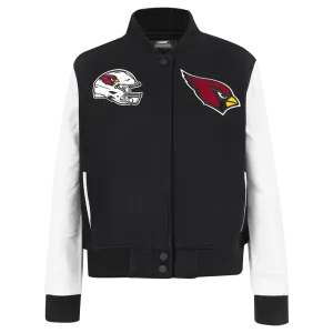 NFL ARIZONA CARDINALS CLASSIC WOMEN'S WOOL VARSITY JACKET (BLACK/WHITE)