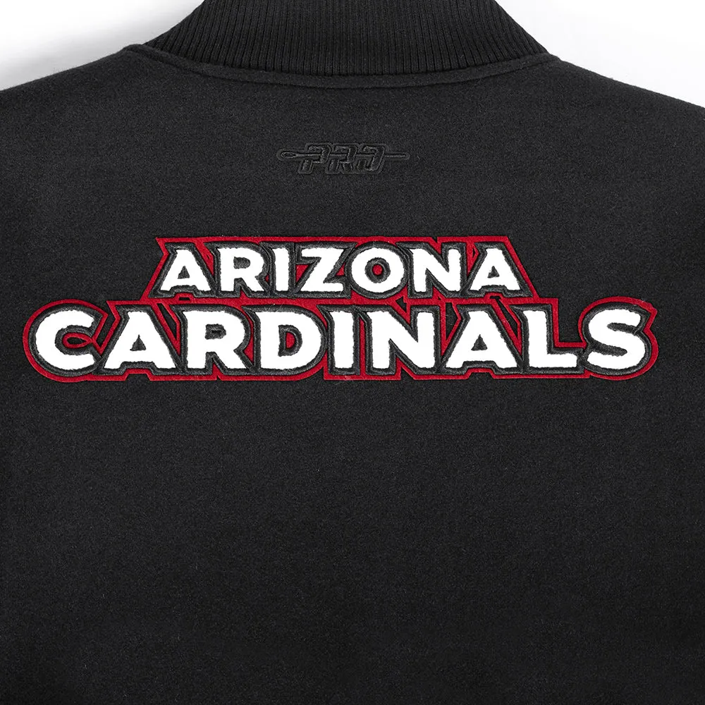 NFL ARIZONA CARDINALS CLASSIC WOMEN'S WOOL VARSITY JACKET (BLACK/WHITE)