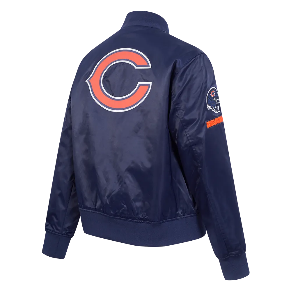 NFL CHICAGO BEARS CLASSIC WOMEN'S SATIN JACKET (MIDNIGHT NAVY)