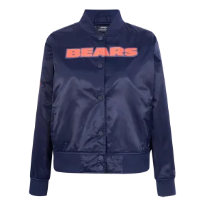 NFL CHICAGO BEARS CLASSIC WOMEN'S SATIN JACKET (MIDNIGHT NAVY)