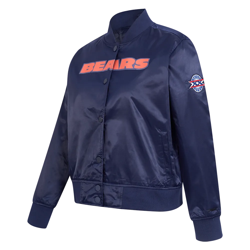 NFL CHICAGO BEARS CLASSIC WOMEN'S SATIN JACKET (MIDNIGHT NAVY)