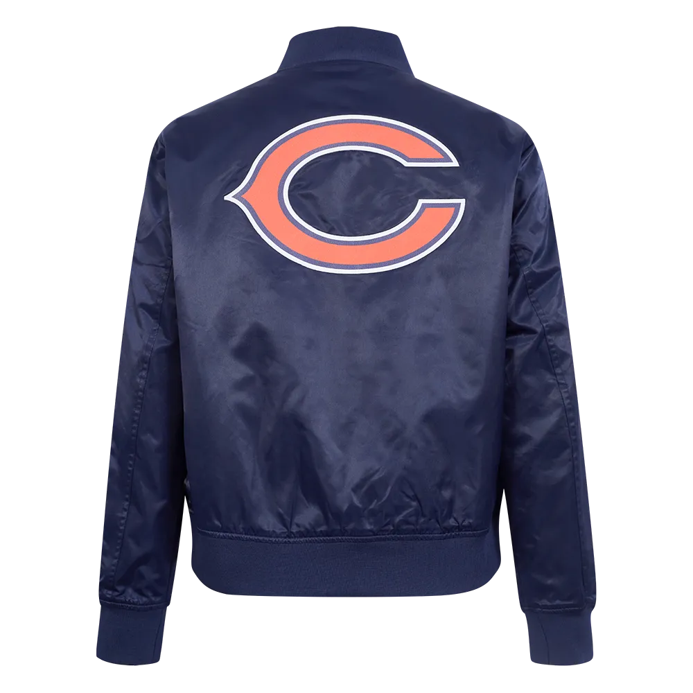 NFL CHICAGO BEARS CLASSIC WOMEN'S SATIN JACKET (MIDNIGHT NAVY)