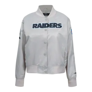 NFL LAS VEGAS RAIDERS CLASSIC WOMEN'S SATIN JACKET (SILVER)