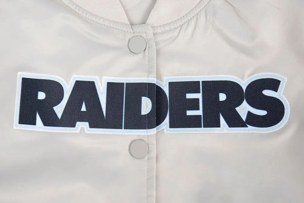 NFL LAS VEGAS RAIDERS CLASSIC WOMEN'S SATIN JACKET (SILVER)