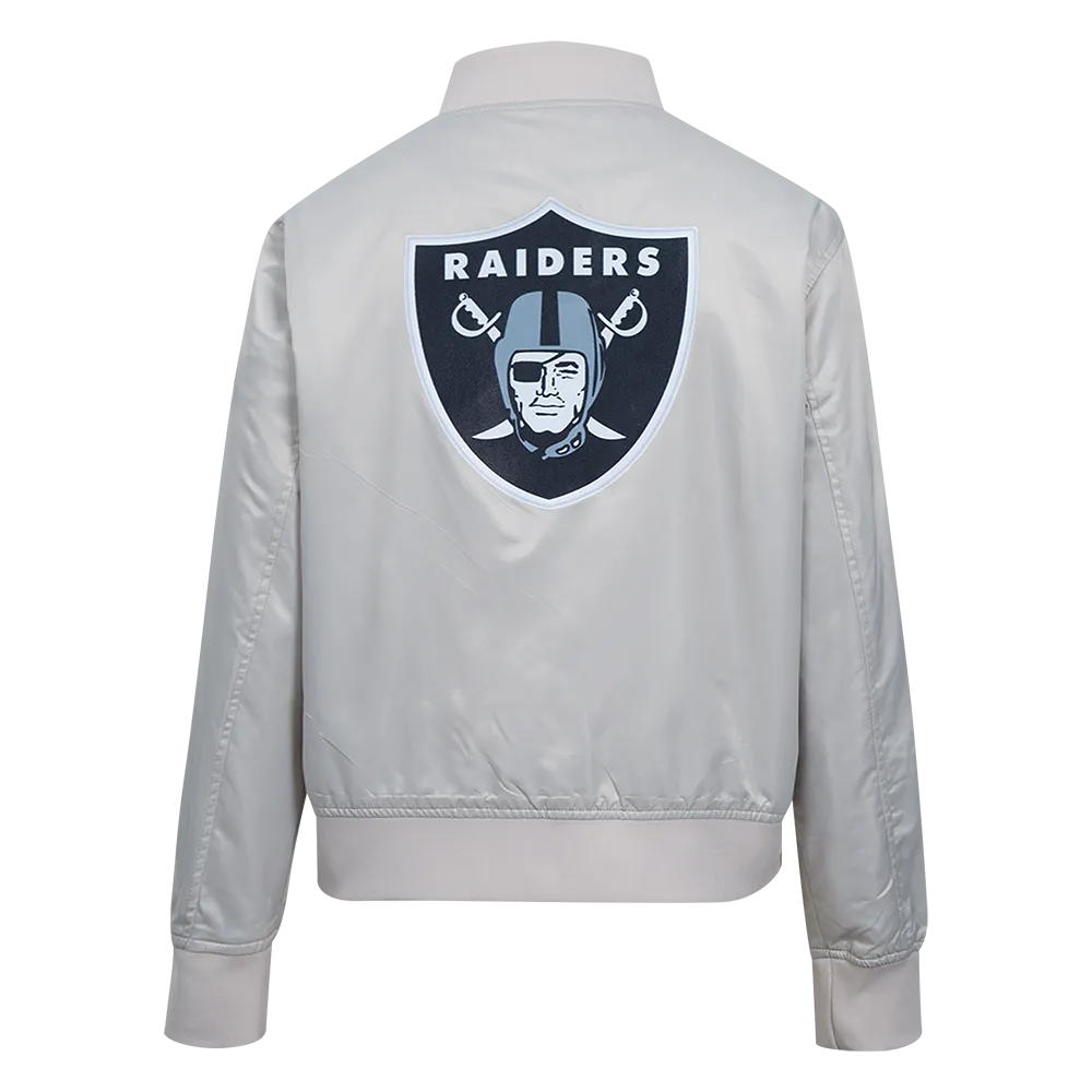 NFL LAS VEGAS RAIDERS CLASSIC WOMEN'S SATIN JACKET (SILVER)