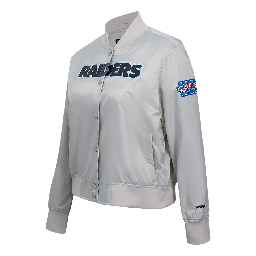 NFL LAS VEGAS RAIDERS CLASSIC WOMEN'S SATIN JACKET (SILVER)