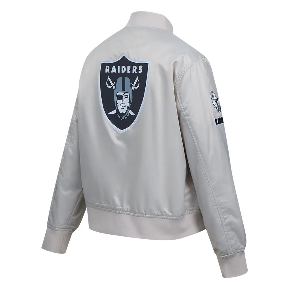 NFL LAS VEGAS RAIDERS CLASSIC WOMEN'S SATIN JACKET (SILVER)