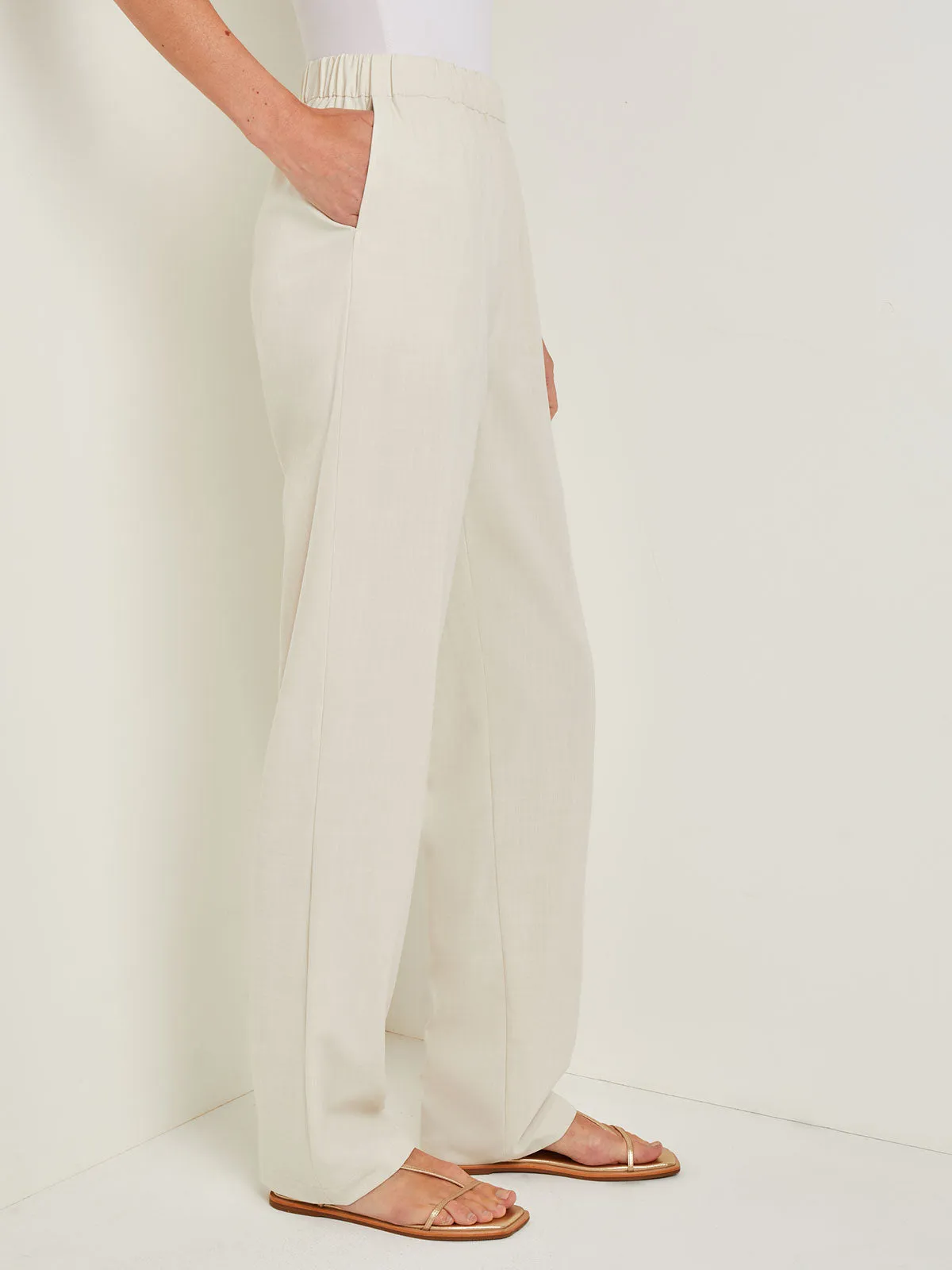 Pull-On Straight Leg Pants - Woven