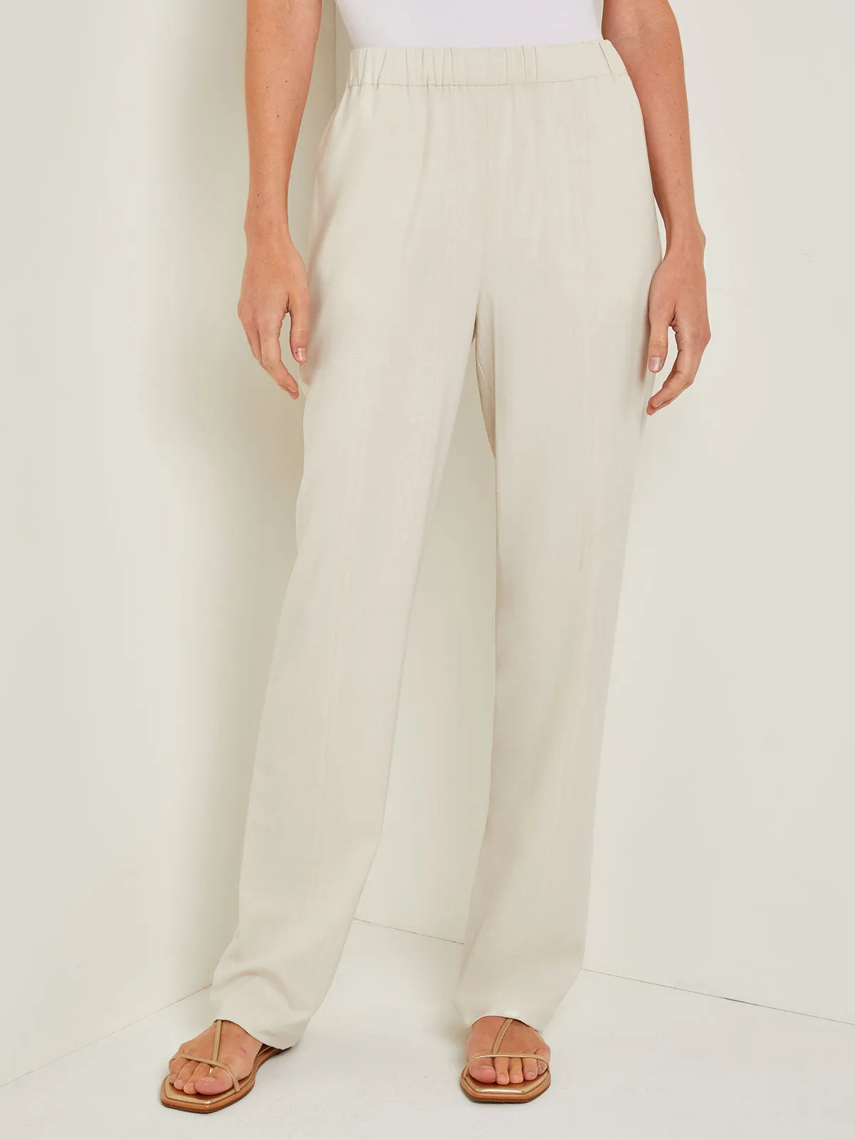 Pull-On Straight Leg Pants - Woven