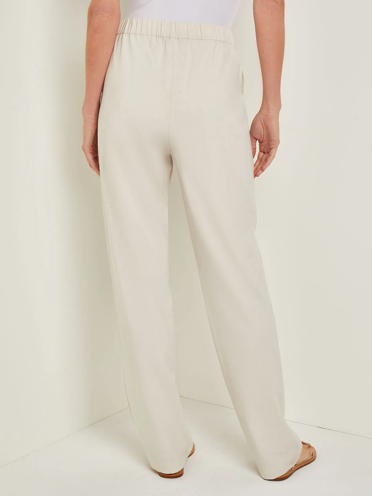 Pull-On Straight Leg Pants - Woven