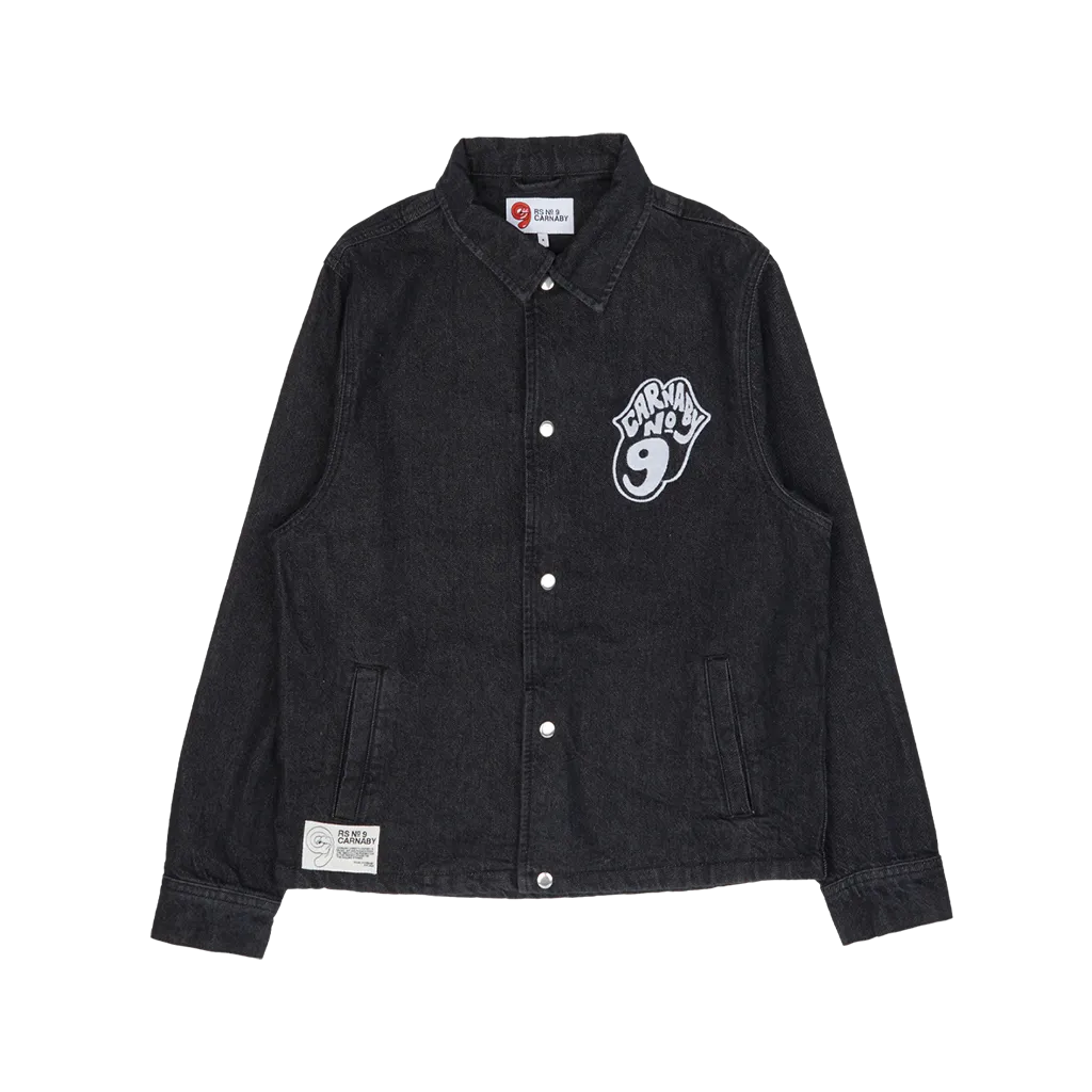 RS No. 9 Black Denim Racing Overshirt