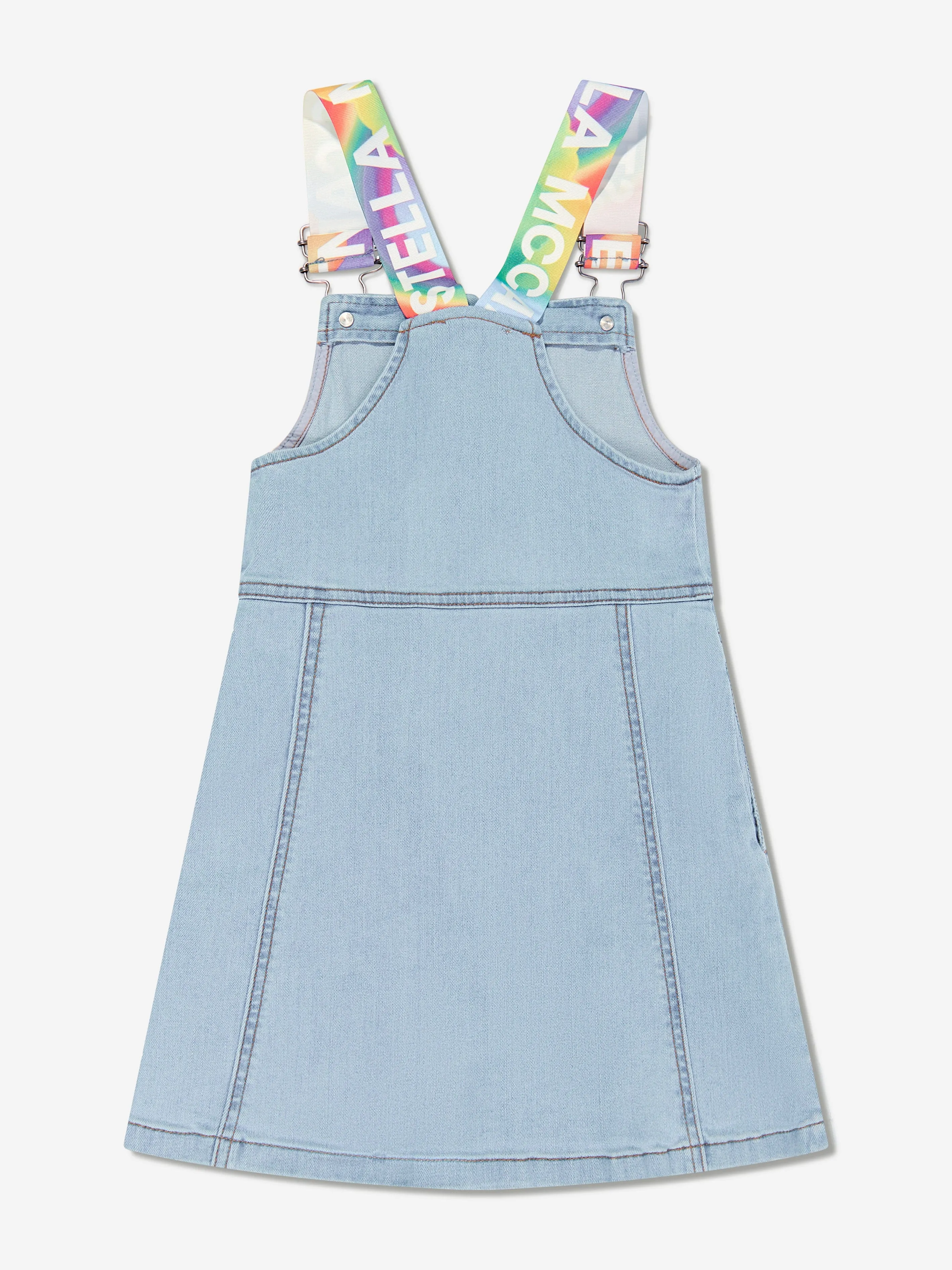 Stella McCartney Girls Denim Pinafore Dress in Blue