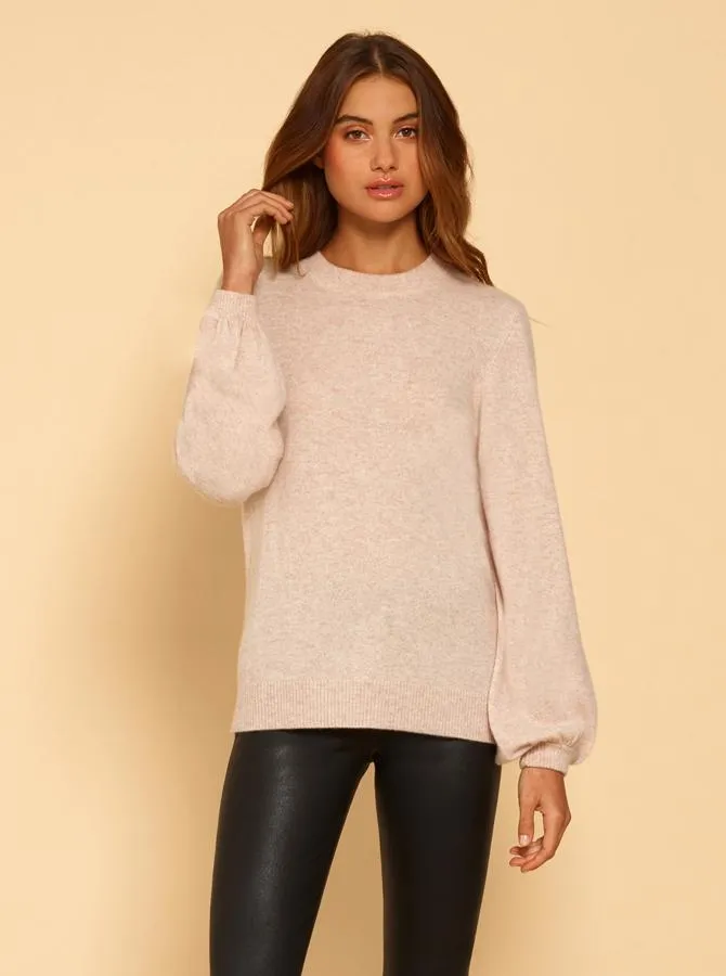 Superluxe Balloon Sleeve Knit- Smokey Pink