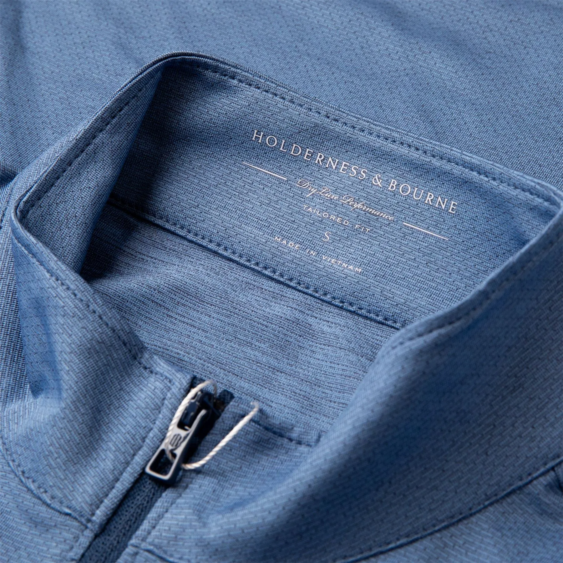 The Bell Quarter Zip Mid Layer Heathered Aberdeen Blue - AW24