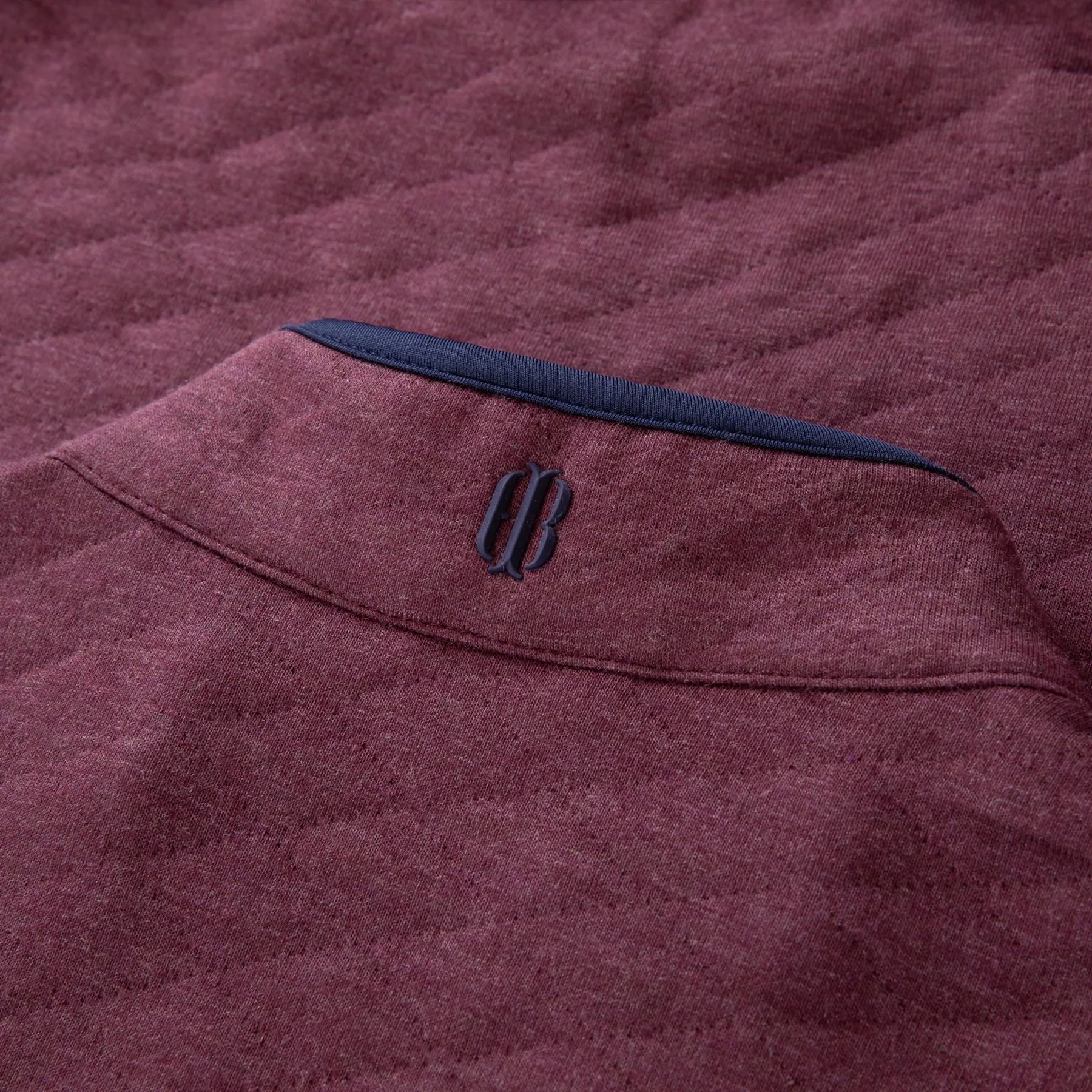 The Sullivan Snap Button Pullover Heathered Dark Claret/Navy - AW24